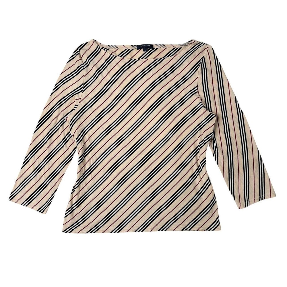Burberry London stripe boat neck long sleeve